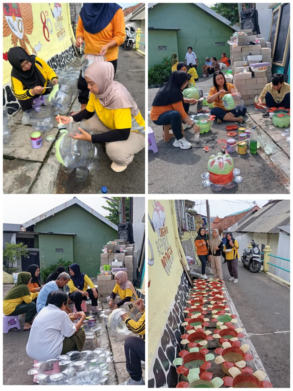 Kegiatan Pilah Sampah PKK  Rt 08 RW 04 Daur ulang limbah galon, menjadi Pot Tanaman.  Minggu 16 Nopember 2025