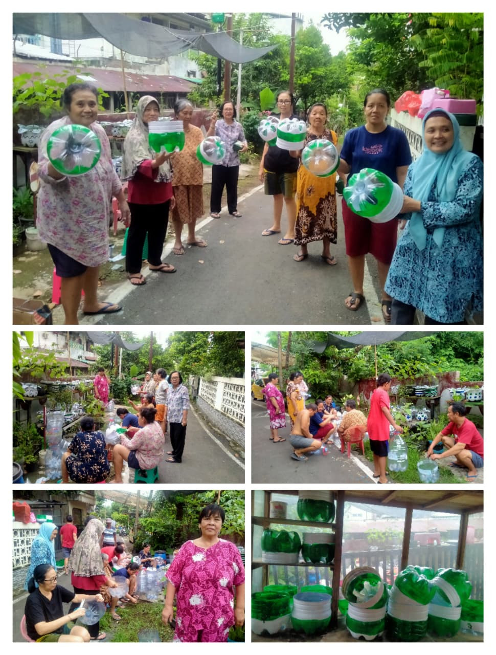 Pembuatan pot untuk tanaman toga dari galon bekas, RT 1 RW 5