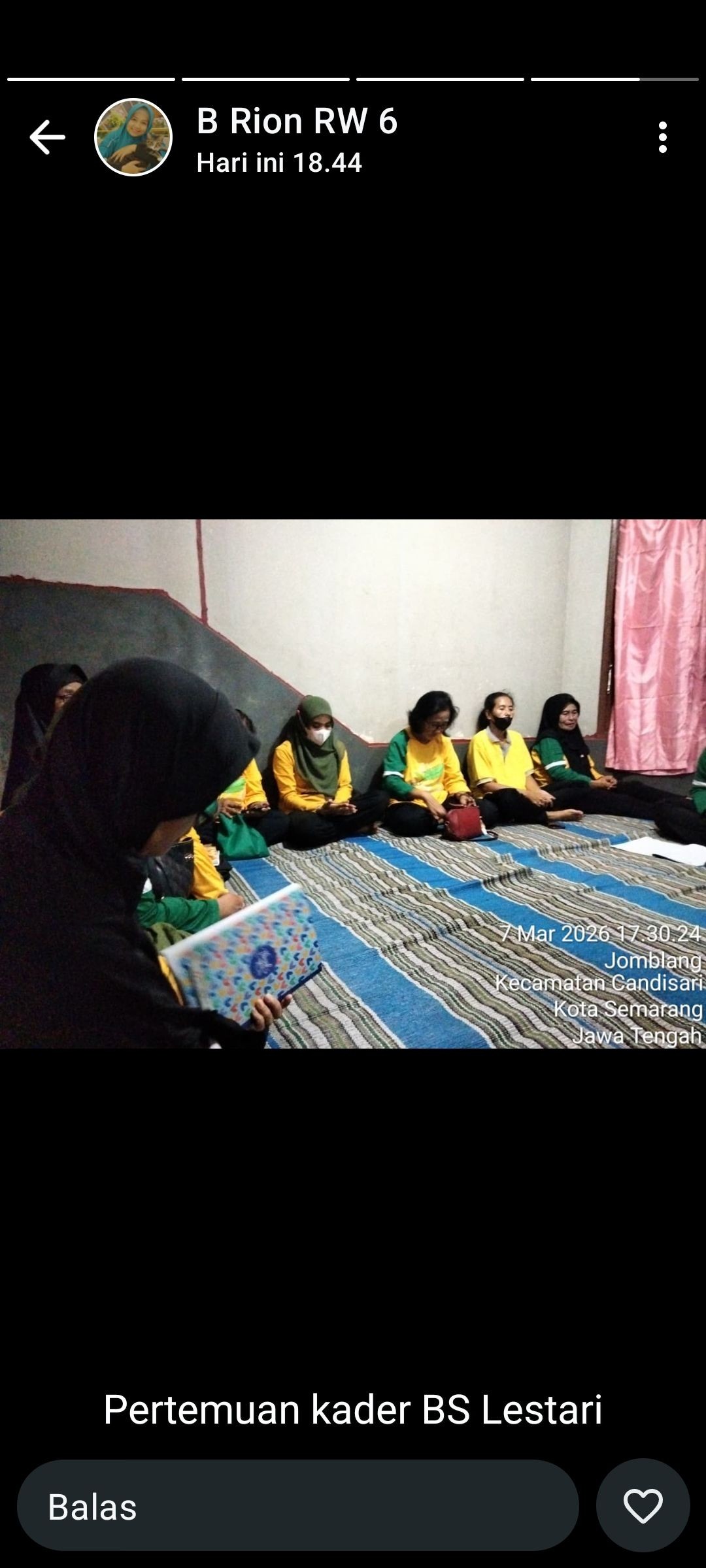 Pertemuan kader BS Lestari Jomblang