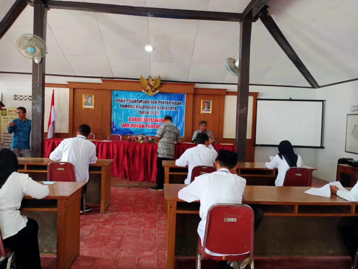 Proses Ujian Penjaringan dan Penyaringan Pamong Kalurahan Banjaroyo Berjalan Lancar