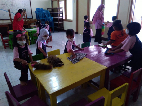 seksi pendidikan, kegiatan paud teratai RW 22 di padukuhan Dabag