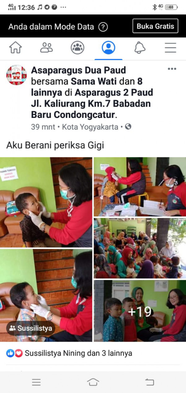 Seksi Pendidikan,  SPS Asparagus II Babadan Baru , Pemeriksaan Mulut dan gigi , padukuhan kentungan