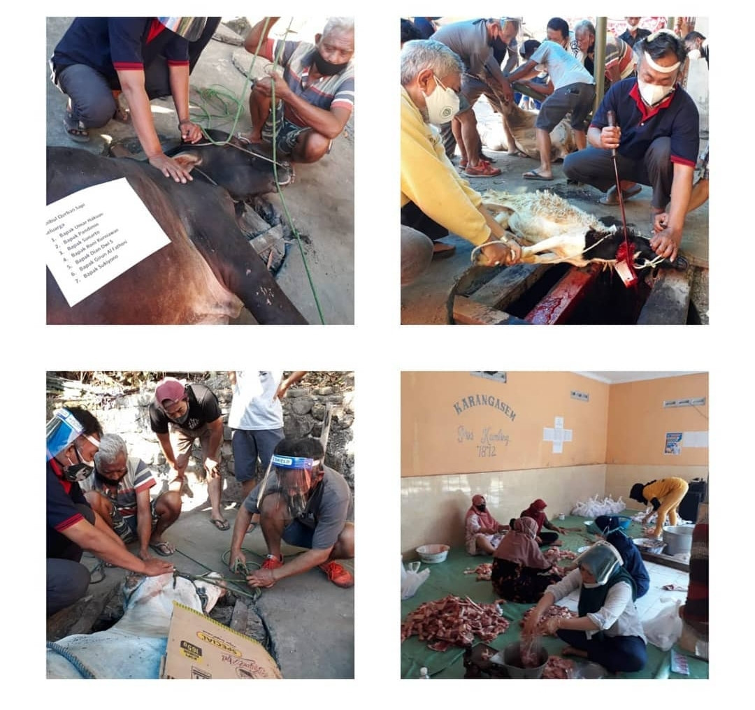 Panitia Qurban .. RT 18 - RW 12 Karangasem Gempol, penyembelihan hewan qurban 2 ekor sapi dan 3 ekor kambing, tempat Balai RT 18, Selasa 20/07- 2021, pukul 07.00 WIB - Selesai
