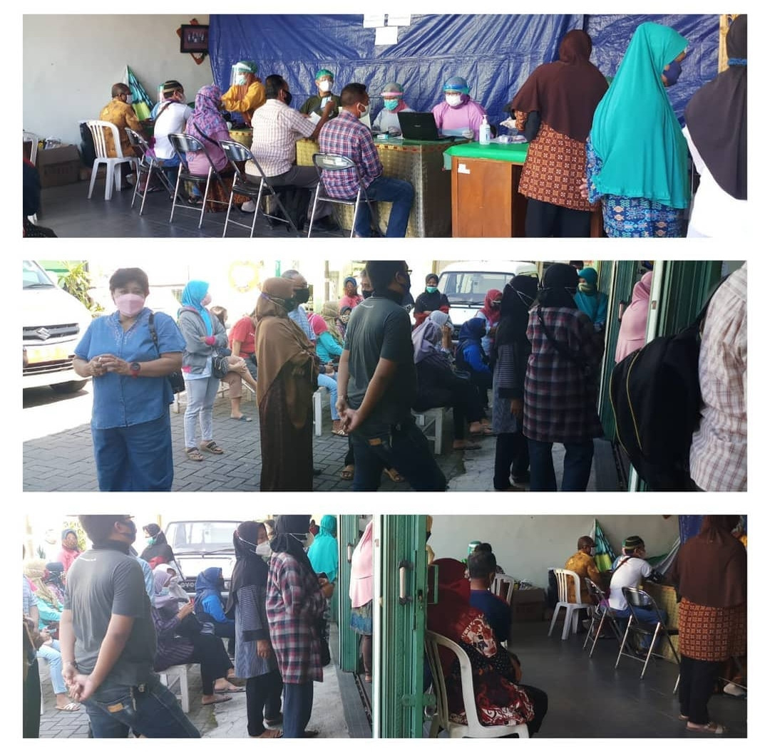 Kader mendampingi Vaksin .. Warga Karangasem RW 12, Rabu 07 / 07 - 2021, pukul 08.00 - selesai, tempat Puskesmas Depok ll ..