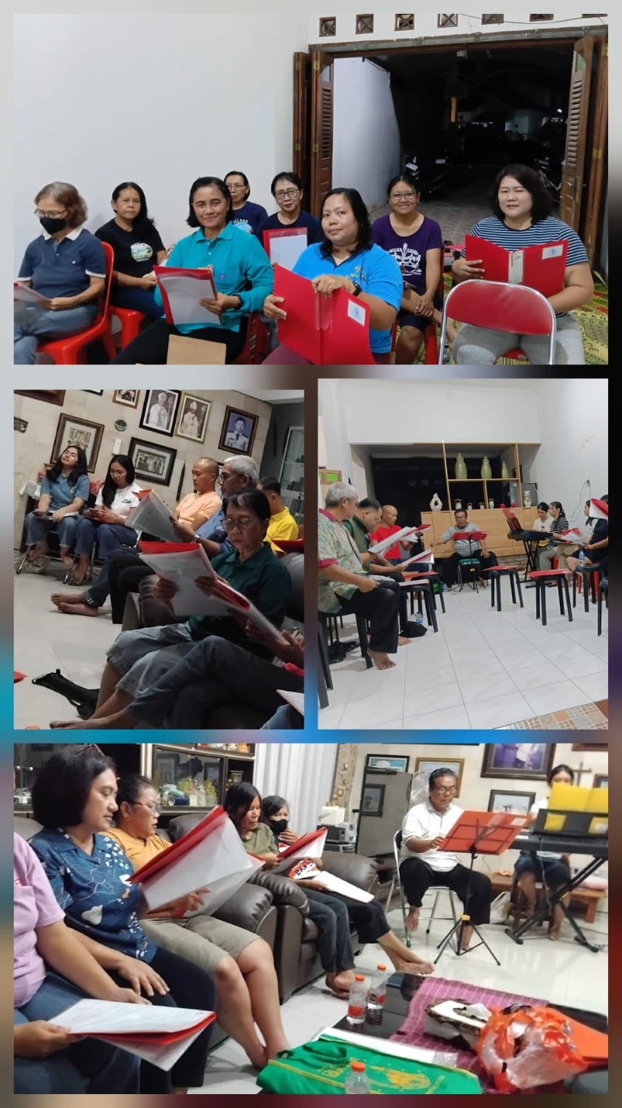 Latihan paduan suara lingkungan Mikhael Choir Tiyasan