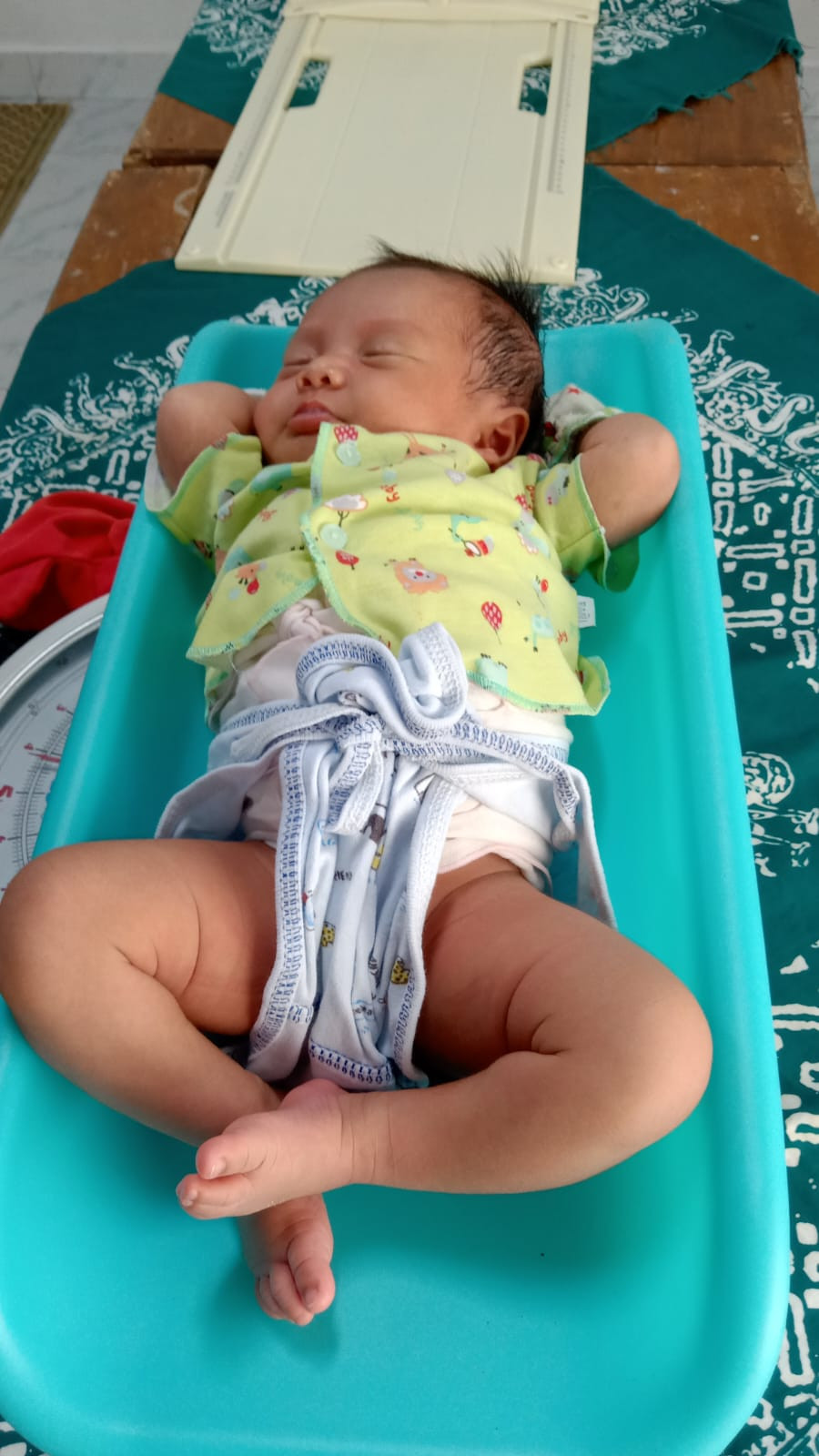 Meja Penimbangan bayi di Posyandu Balita Dusun Sorasan