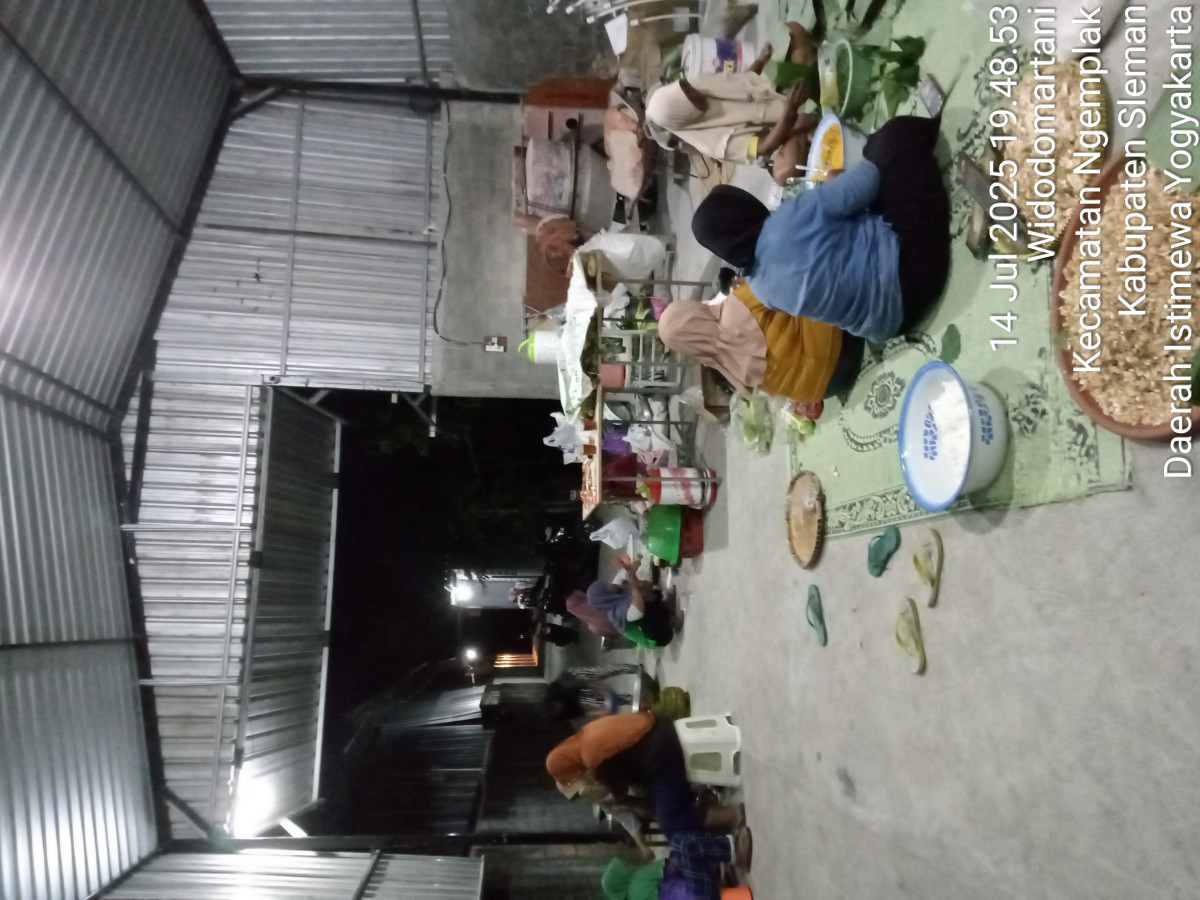 Persiapan wiwitan ( ngalian )