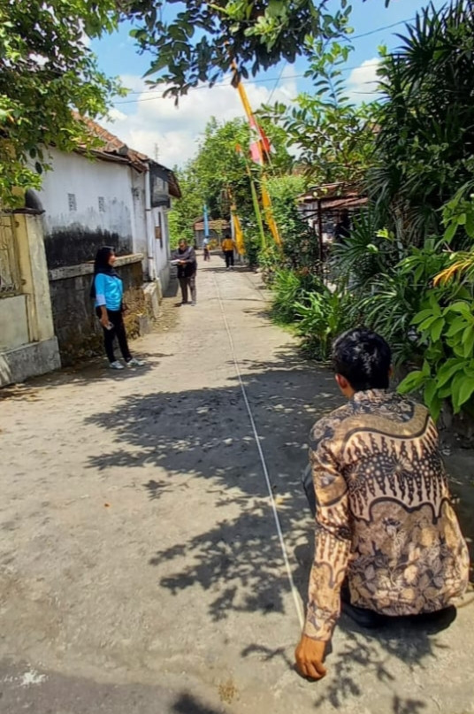 Pengukuran jalan rencana pengaspalan (ngalian )
