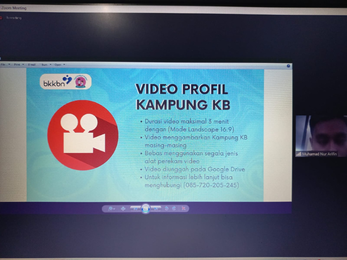 Zoom Meeting Persiapan Evaluasi Kegiatan Kampung KB
