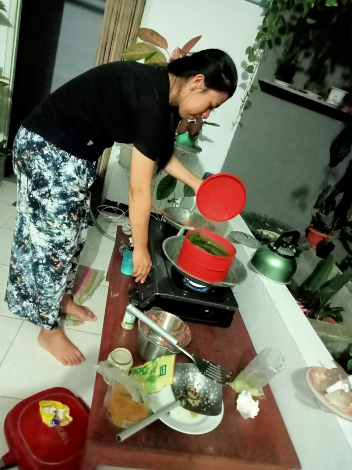 proses pengukusan pepes