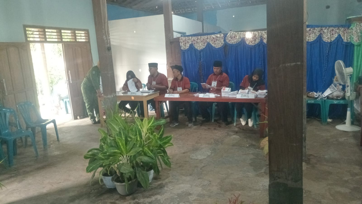 Proses pemungutan dan perhitungan suara untuk pemilihan Presiden RI dan Legistatif tahun 2024 di TPS 75 Wedomartani