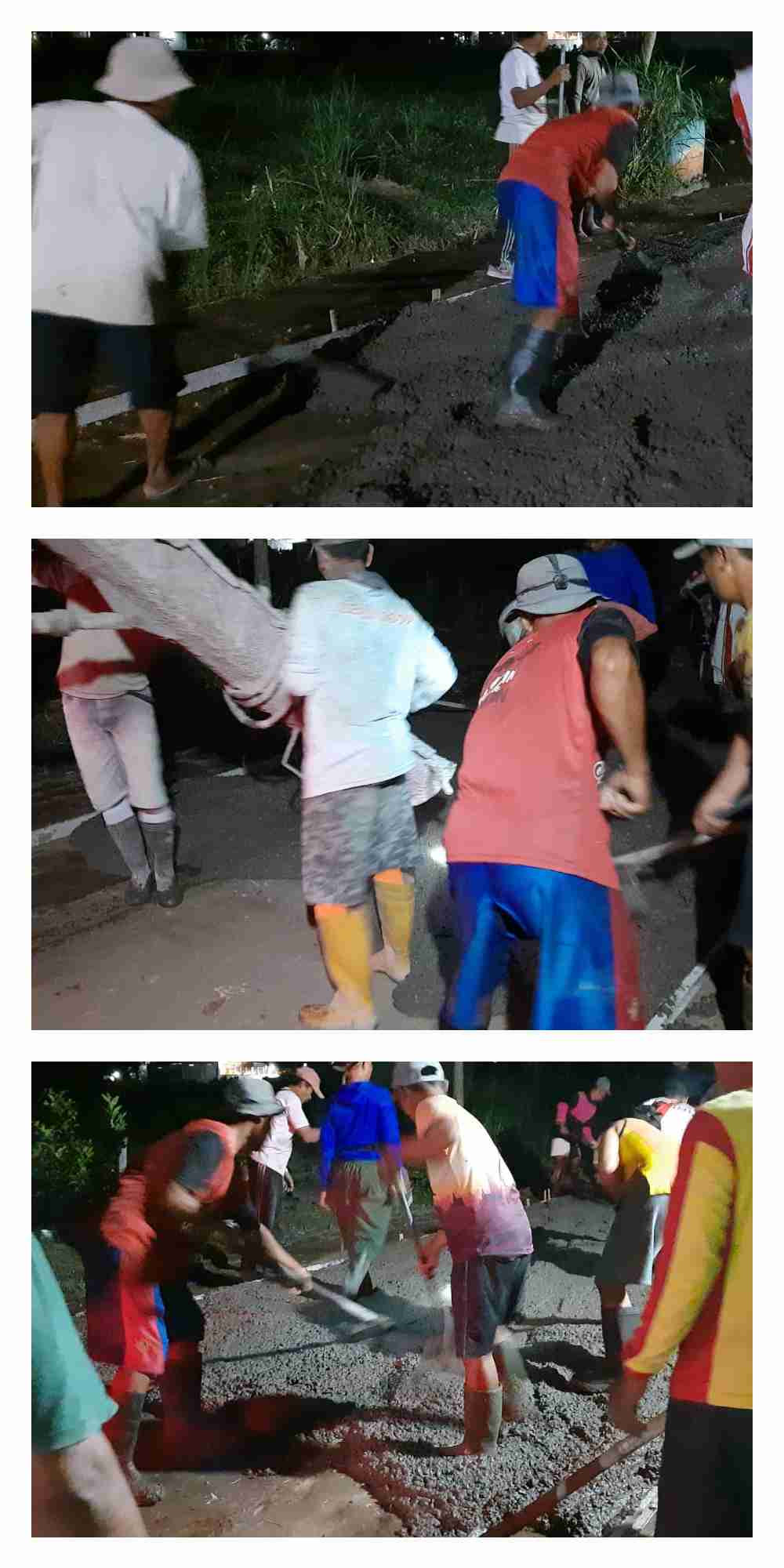 Gotong Royong Pengecoran Jalan Lingkungan Padukuhan Sempu