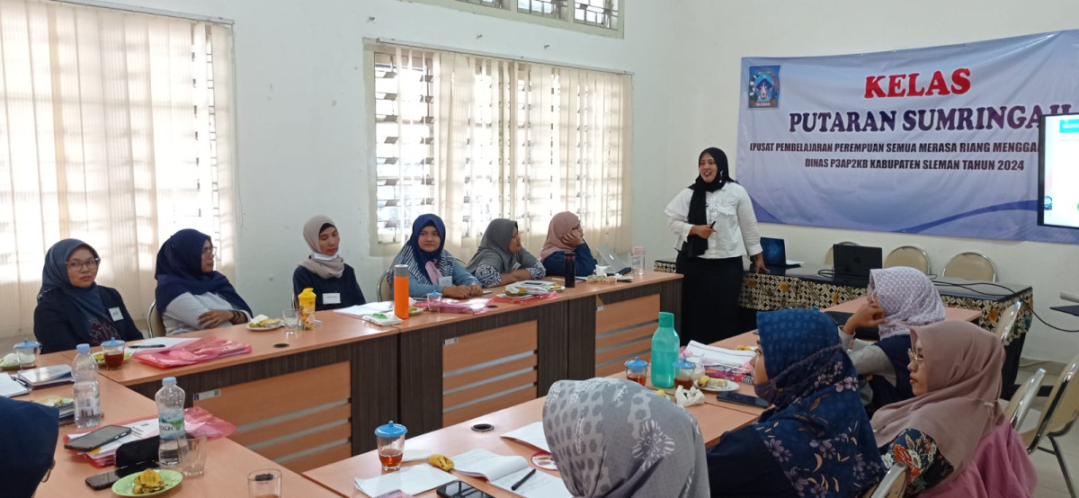 Kader padukuhan Bakungan belajar bersama di pusat pembelajaran perempuan dinas P3AP2KB mengenai deteksi dini di era ILP oleh dinas kesehatan