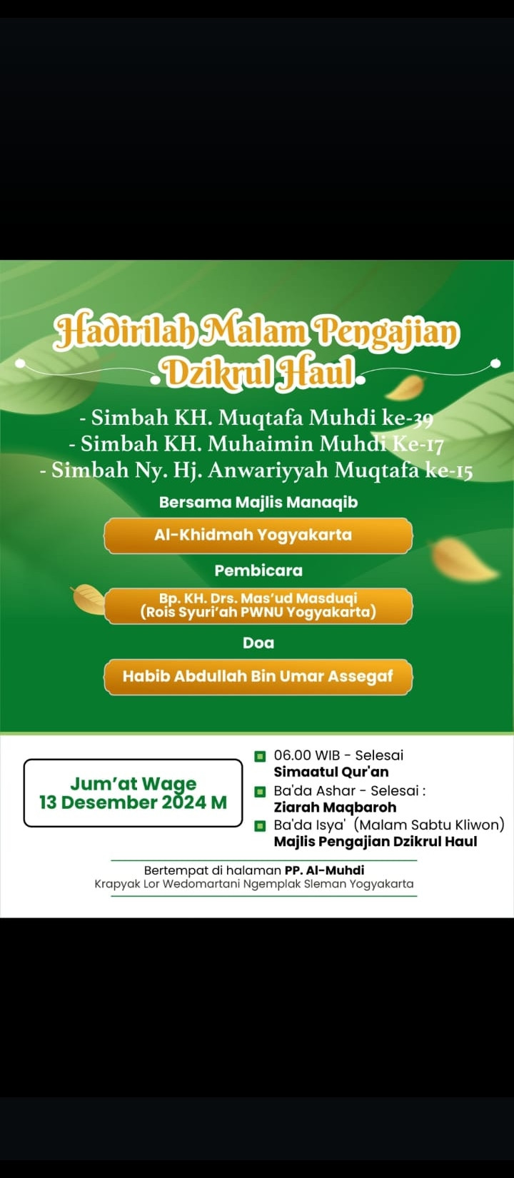 Dzikrul Haul di Dusun Krapyak Wedomartani