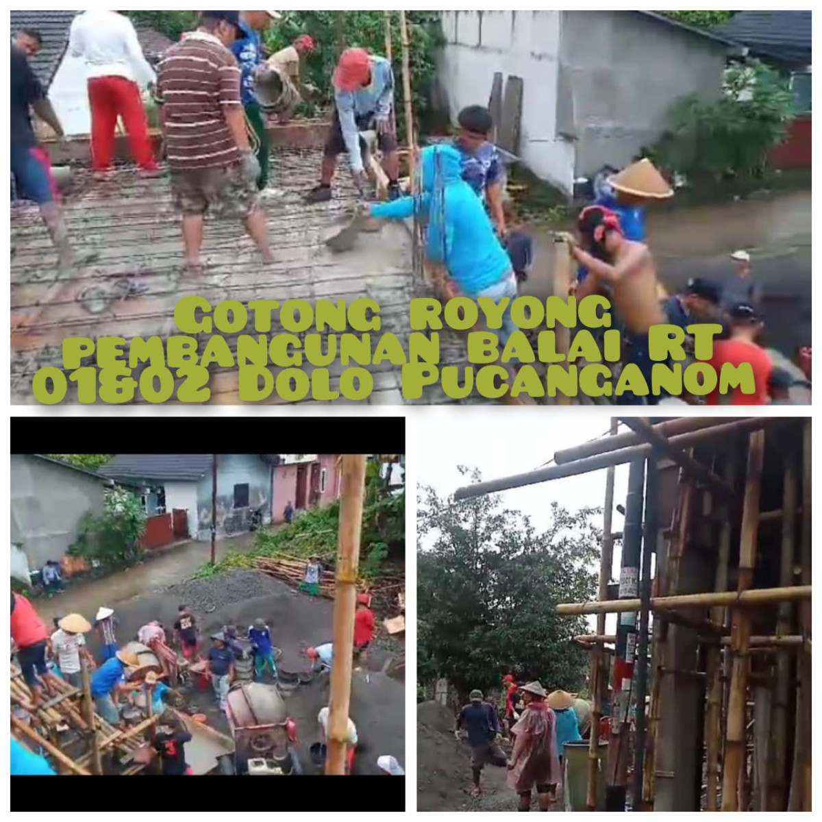Gotong royong Balai Rt 01 ,02 Oleh warga Dolo pucanganom