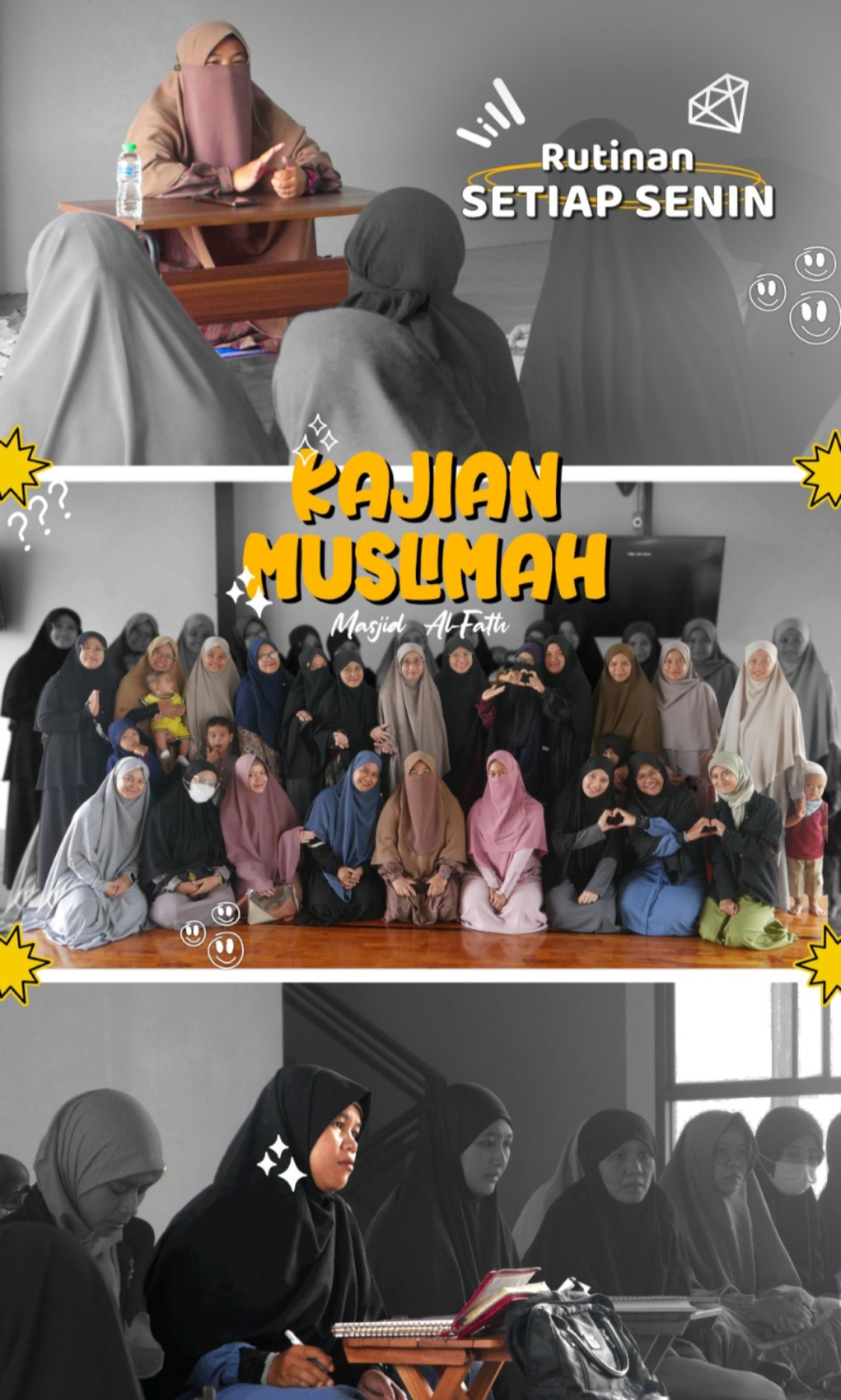 Kegiatan keagamaan dengan kajian rutin tiap hari Jumat bersama mt khoirunnisa Jetis wedomartani