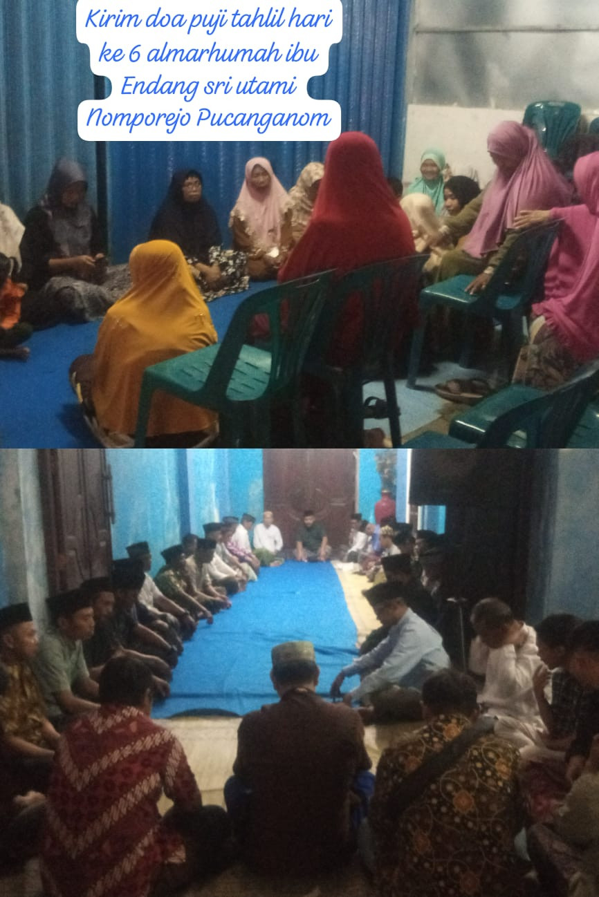 Tahlilan hari k 6 Alm.ibu Endang oleh warga pucanganom