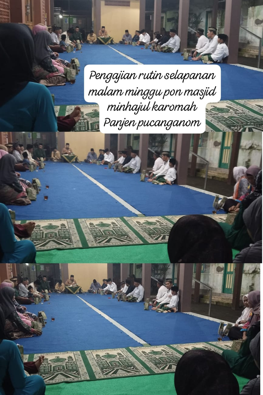 Pengajian rutin malam minggu pon oleh warga pucanganom