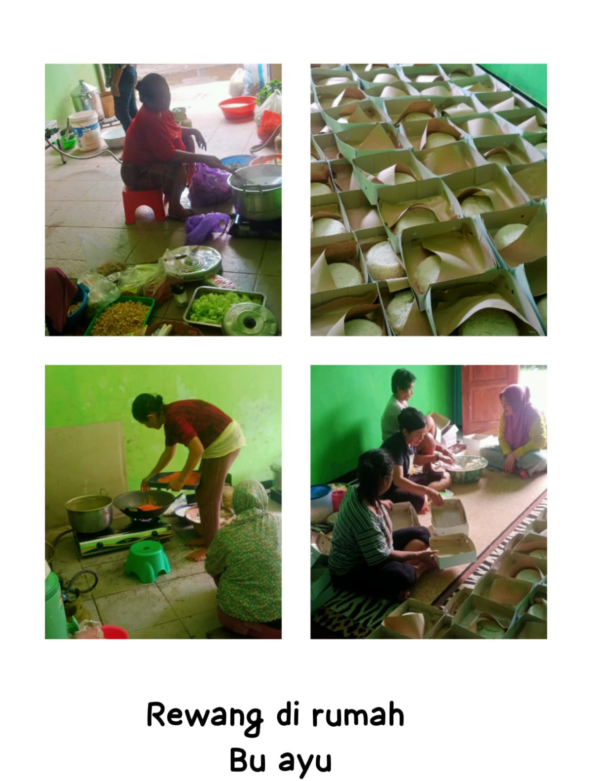 Kegiatan rewang di rumah Bu ayu acara mitoni di jetis wedomartani