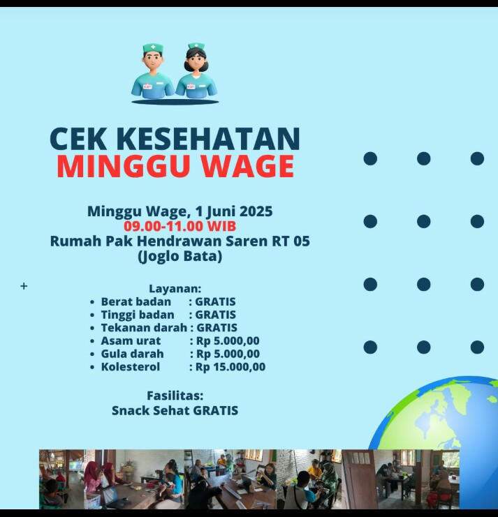 Pemeriksaan rutin nan minggu wage saren