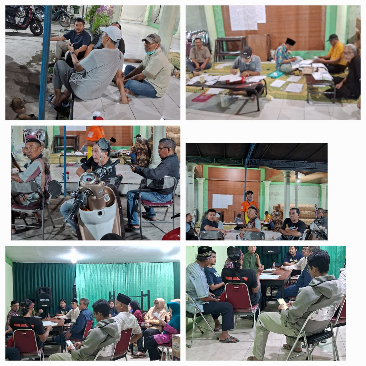 Kegiatan  rapat persiapan penyembelihan dan pemeriksaan hewan qurban di masjid Al marhamah perum candi gebang permai Jetis wedomartani