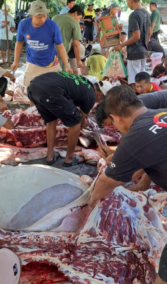 Penyembelihan hewan kurban Warga Gondanglegi