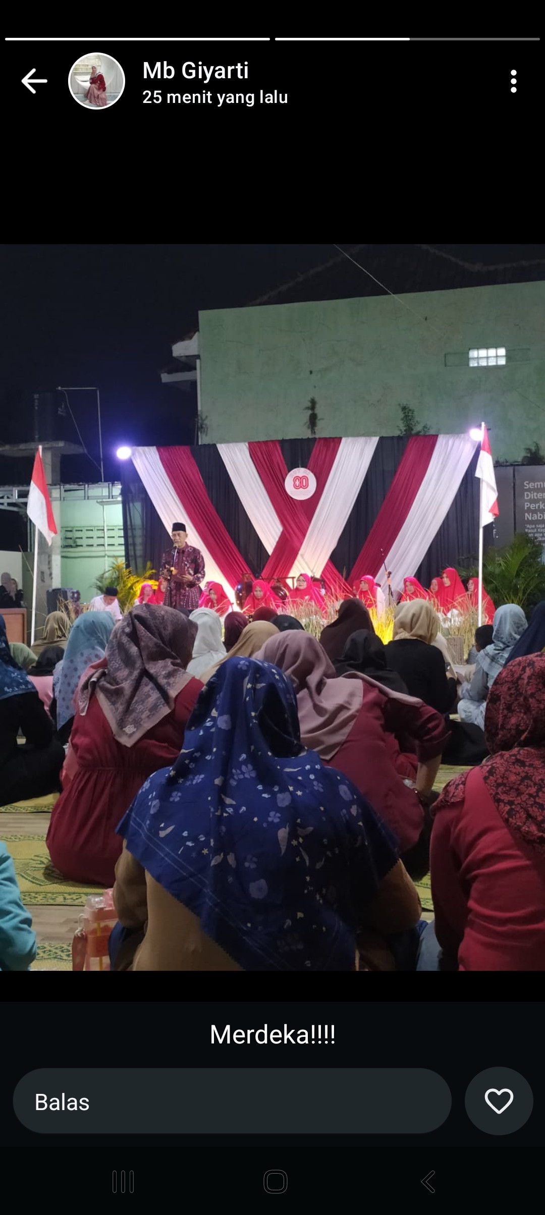 Malam tirakatan 17 agustus oleh warga krajan