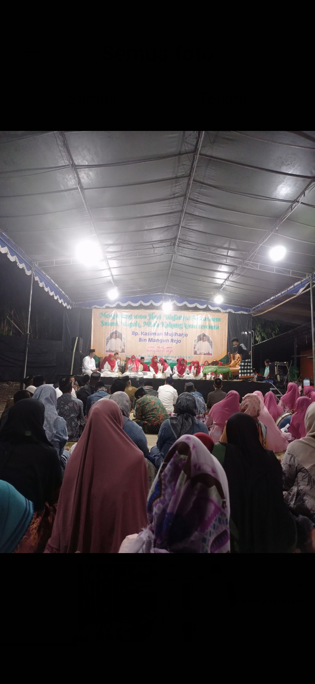 Grup Hadroh Sidorejo dalam acara 1000 hari meninggalnya alm bapak Kasiman