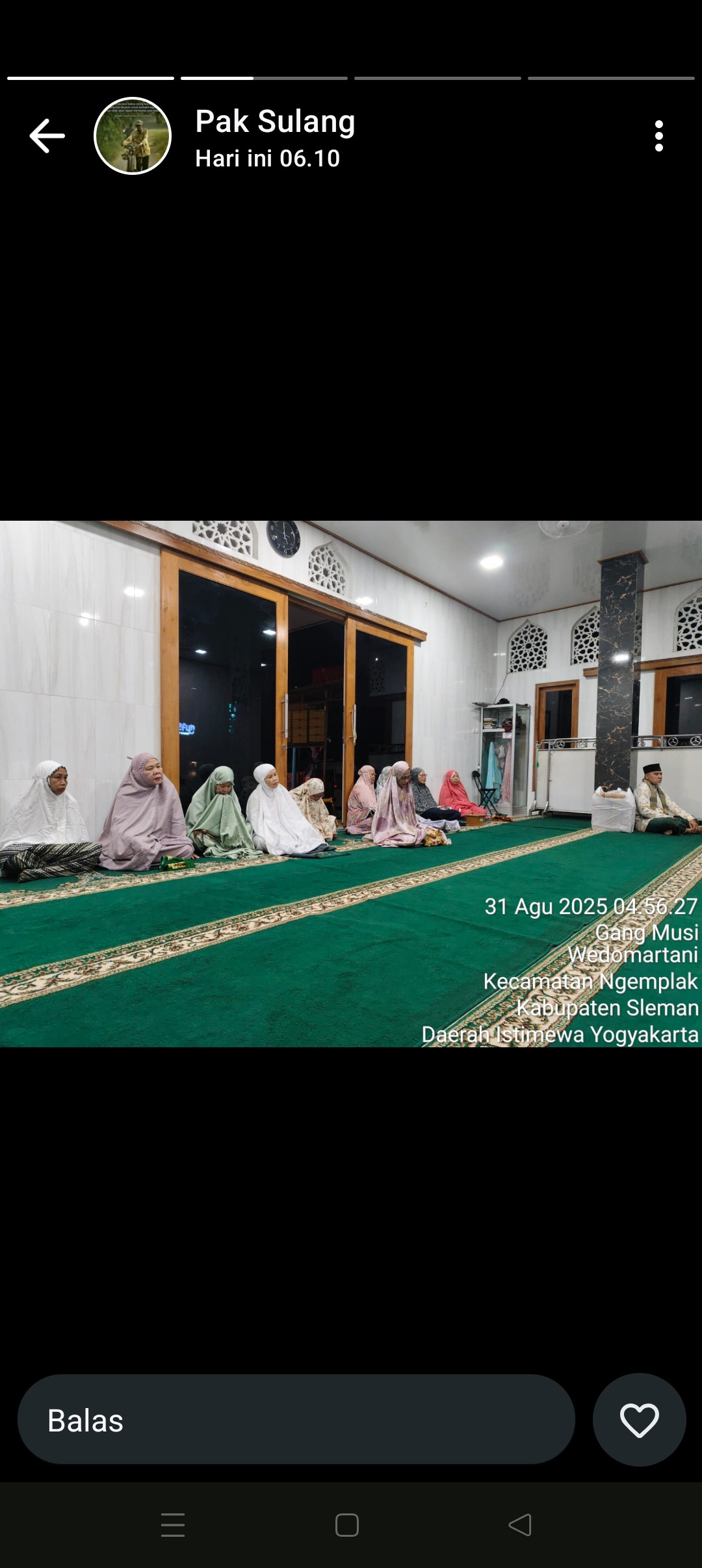 Pengajian rutin Ahad pagi di masjid Nurul faalah gebang Jetis wedomartani