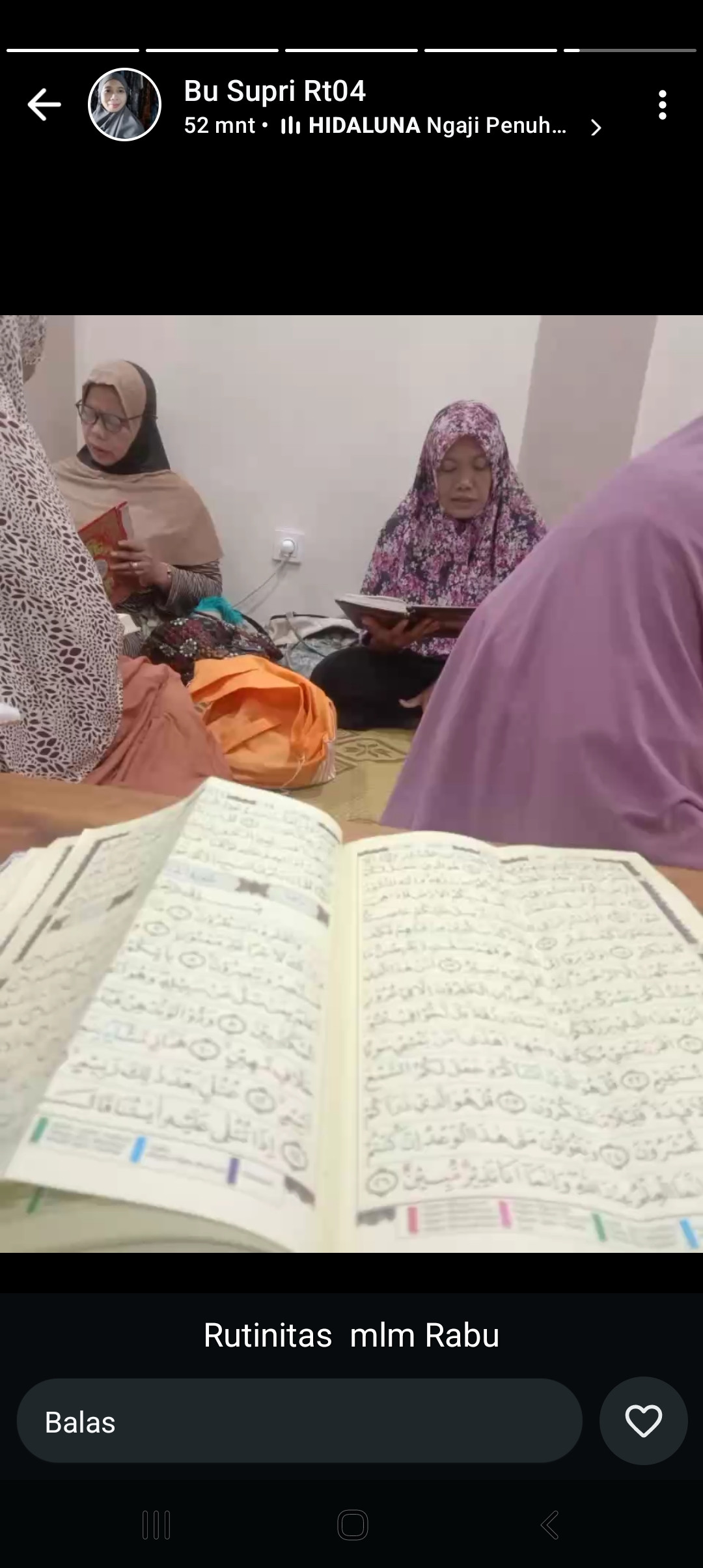 Tadarus Al quran oleh ibu2 warga krajan