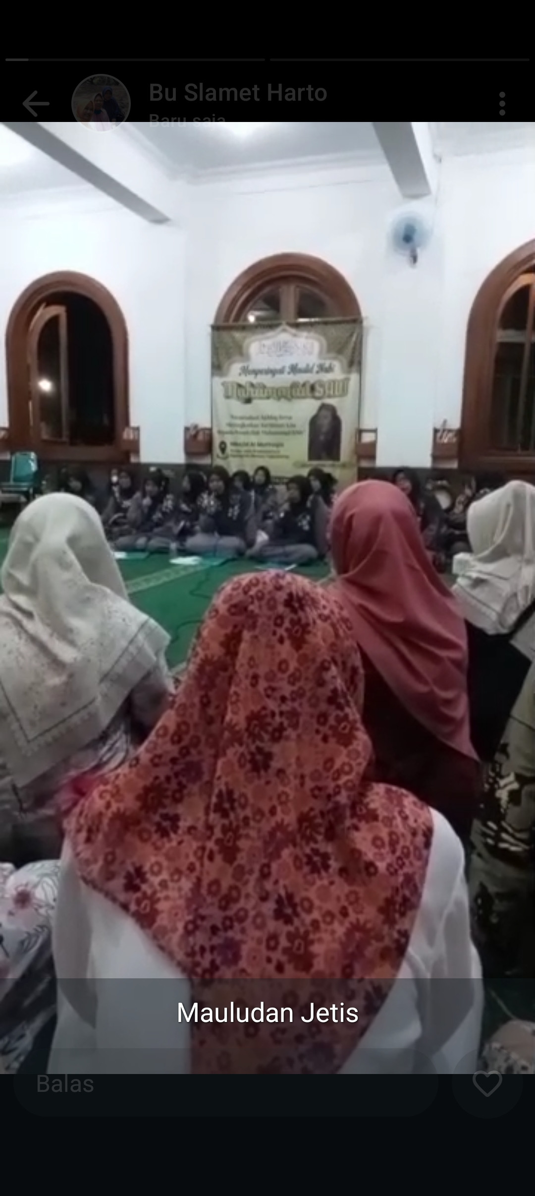 Kegiatan pengajian memperingati maulid nabi di masjid Al Muttaqien Jetis wesomartani
