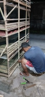 Membuat kandang dilakukan oleh warga Kregan Sanggrahan