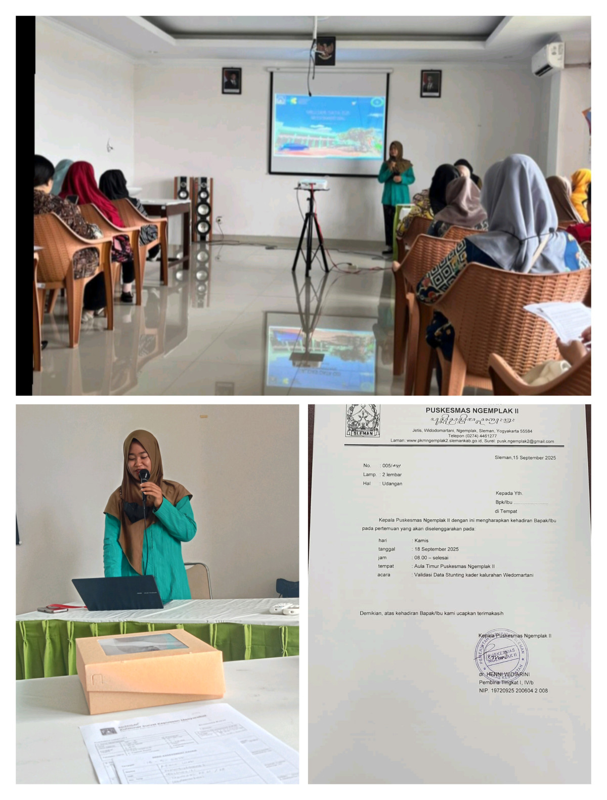 Kader posyandu balita kemuning padukuhan Tegalsari menghadiri undangan di puskesmas Ngemplak 2