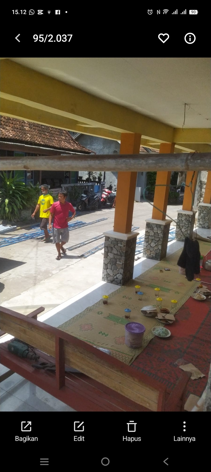 Mendirikan tenda manten, sawahan kidul