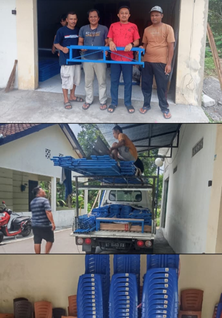 Penerimaan bantuan tenda dan kursi untuk warga RW 38 Tegalsari