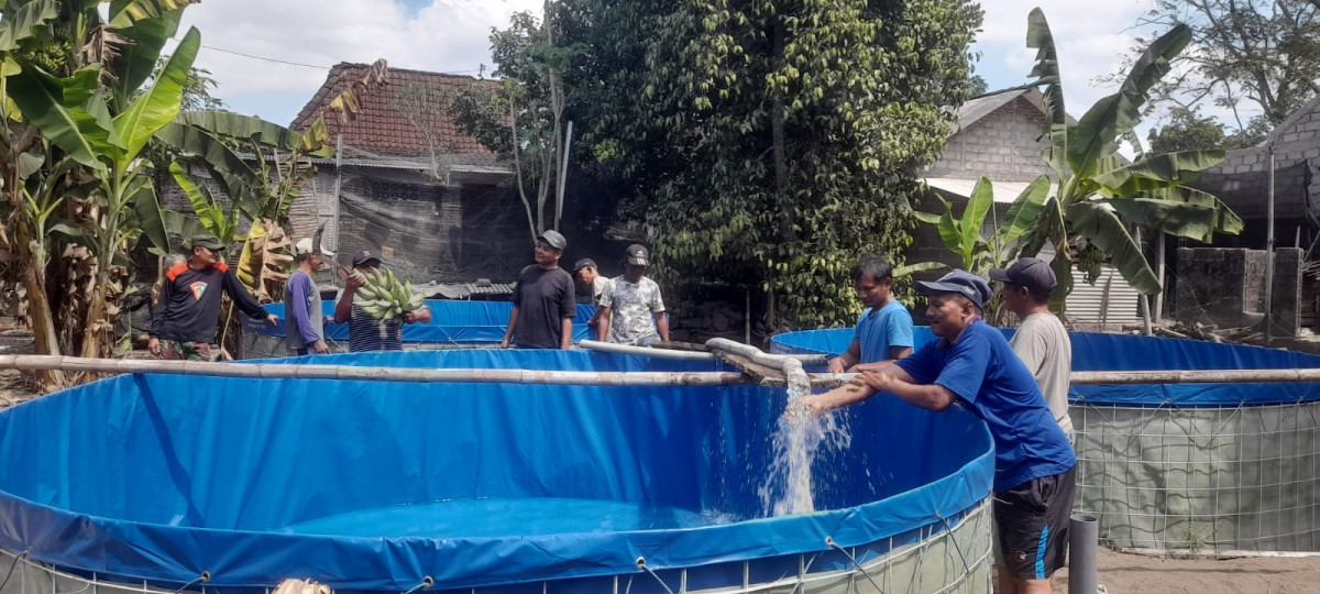 Kegiatan gotong royong pembuatan kolam rt 04 Sempu