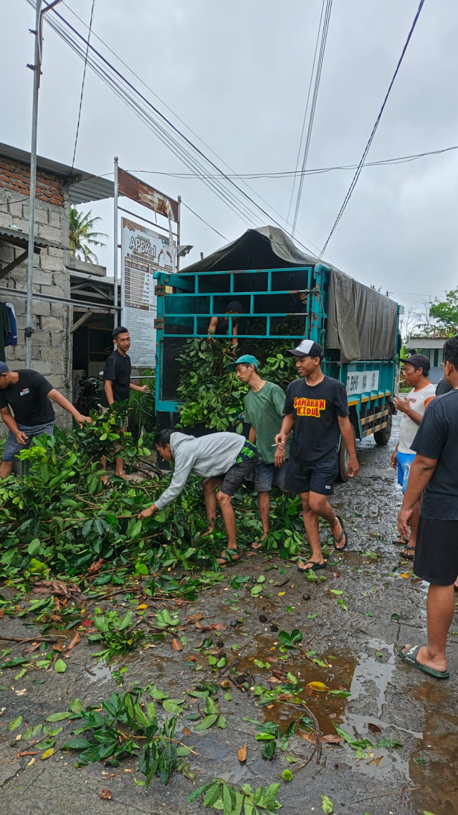 Kerja bakti potongan pohon dusun sawahan kidul