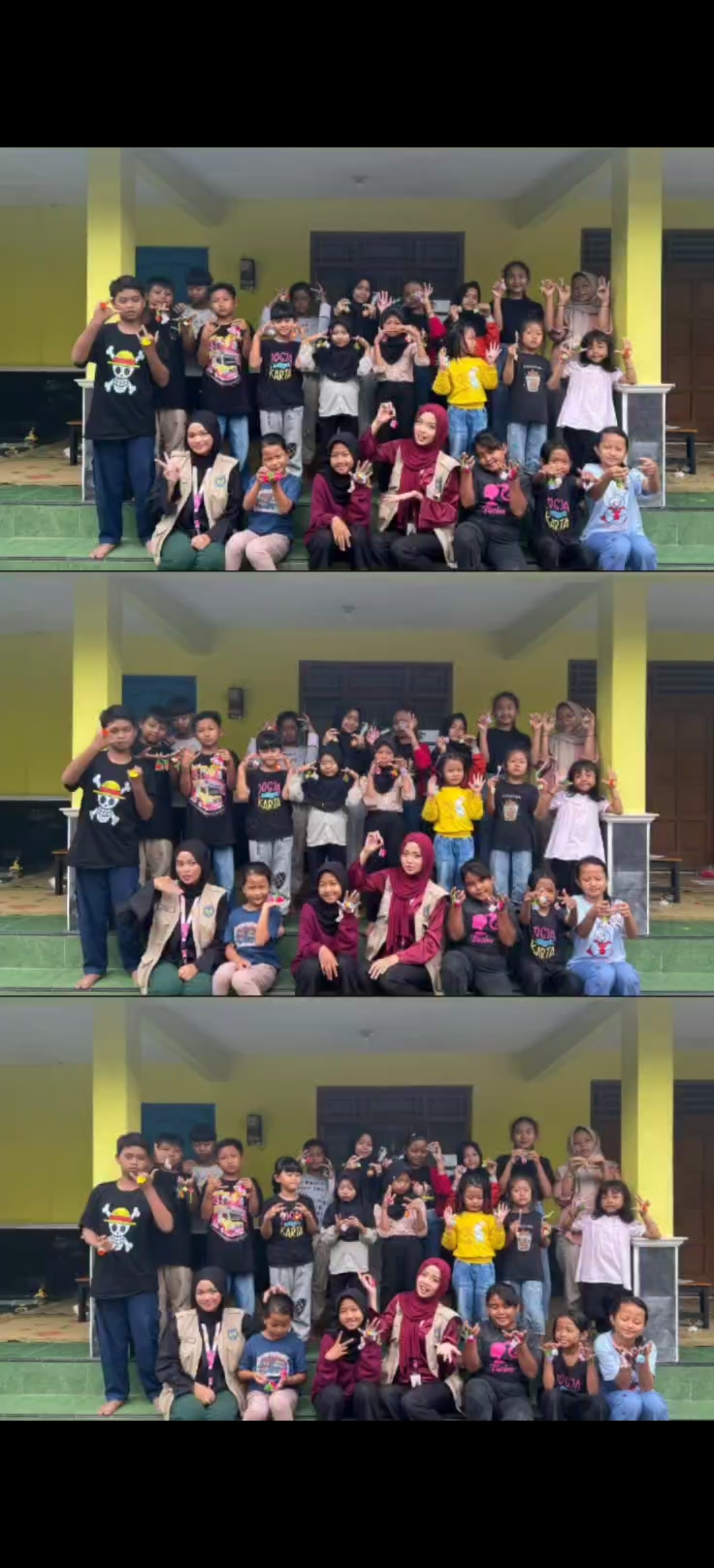 Anak-anak Sempu membuat keychain fuzzy wire bersama kakak2 KKNM UNY 2025