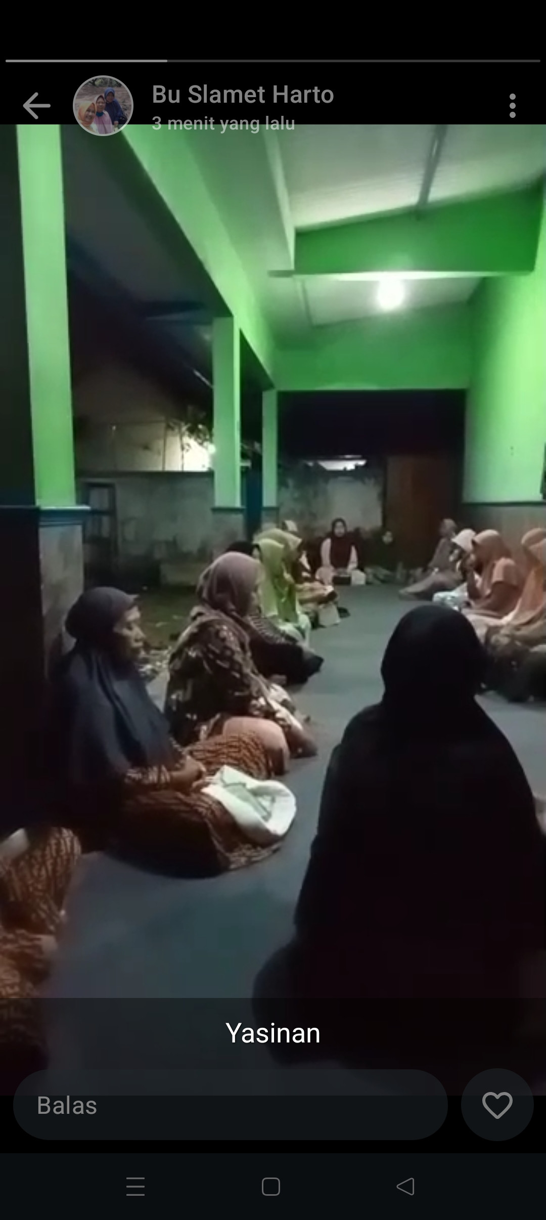 Kegiatan yasinan rutin oleh ibu ibu warga RT 03 gebang Jetis wedomartani