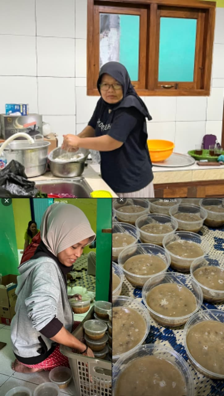 Persiapan PMT oleh Kader Posyandu Raharjo Sempu