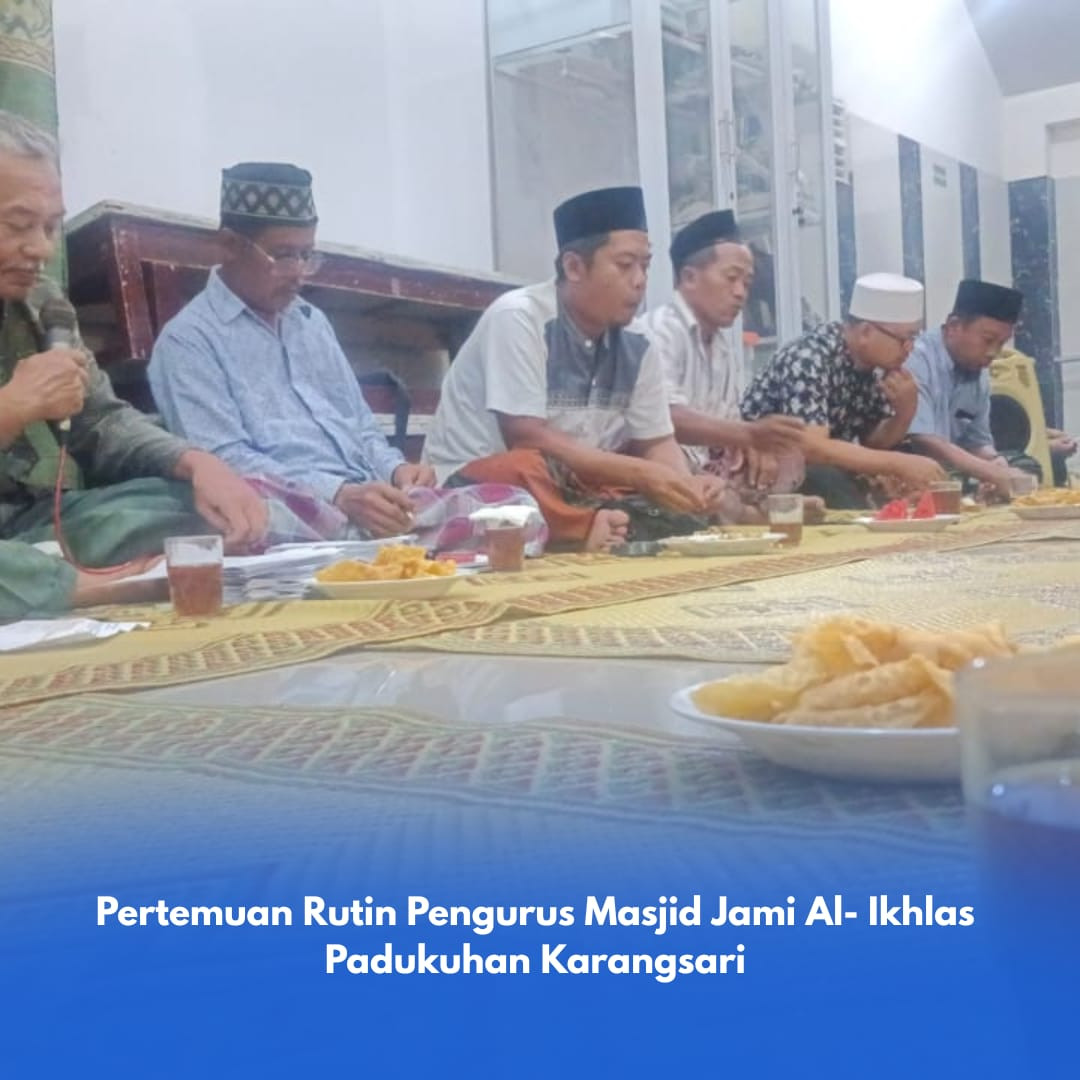 Pertemuan rutin pengurus masjid Al ikhlas Padukuhan Karangsari