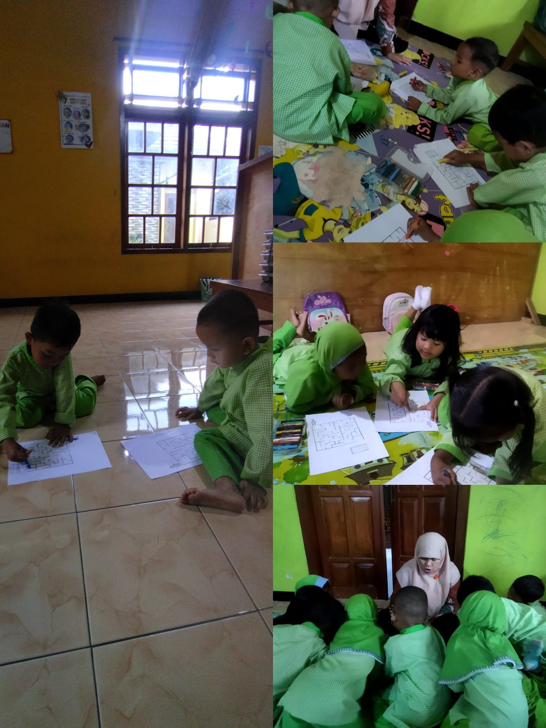 Hari senin awal bulan Desember bermain belajar anak anak PAUD SPS kemuning padukuhan Tegalsari