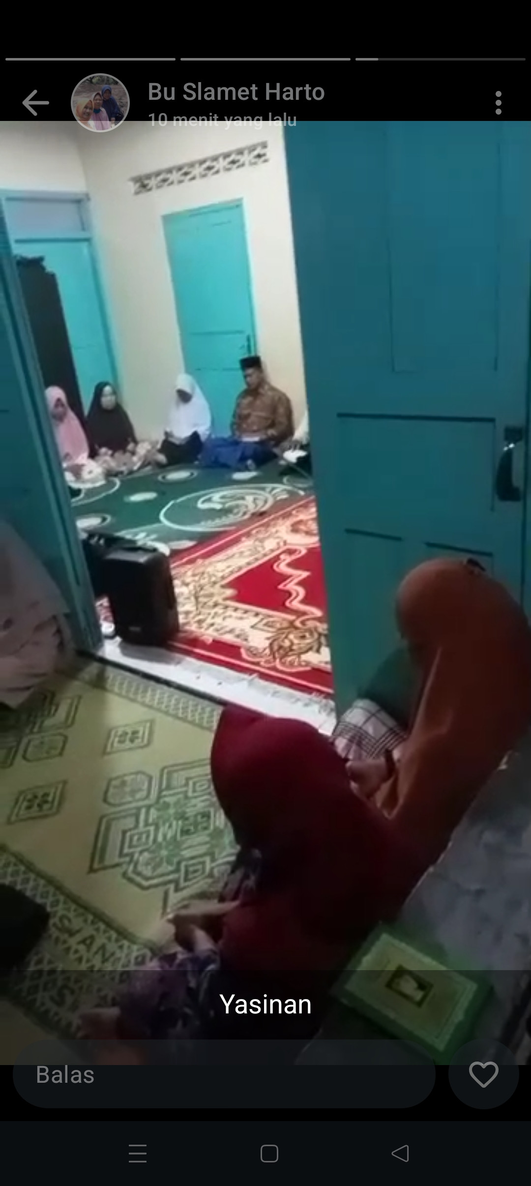 Kegiatan yasinan rutin setiap malam Jumat oleh ibu ibu warga RT 03 gebang Jetis wedomartani