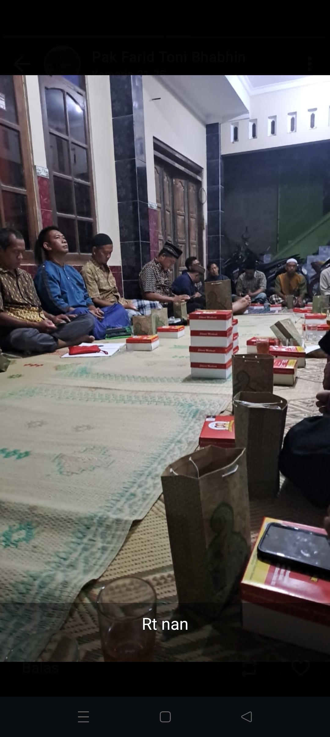 Kegiatan rutin malam rebo Wage kumpulan bapak bapak warga RT 04 gebang Jetis wedomartani