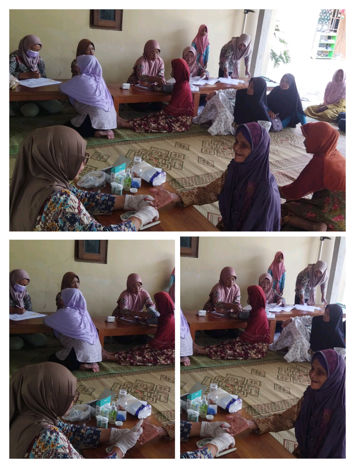 Kegiatan posyandu lansia bulan Desember 2025 cek gula darah gratis untuk lansia padukuhan Tegalsari