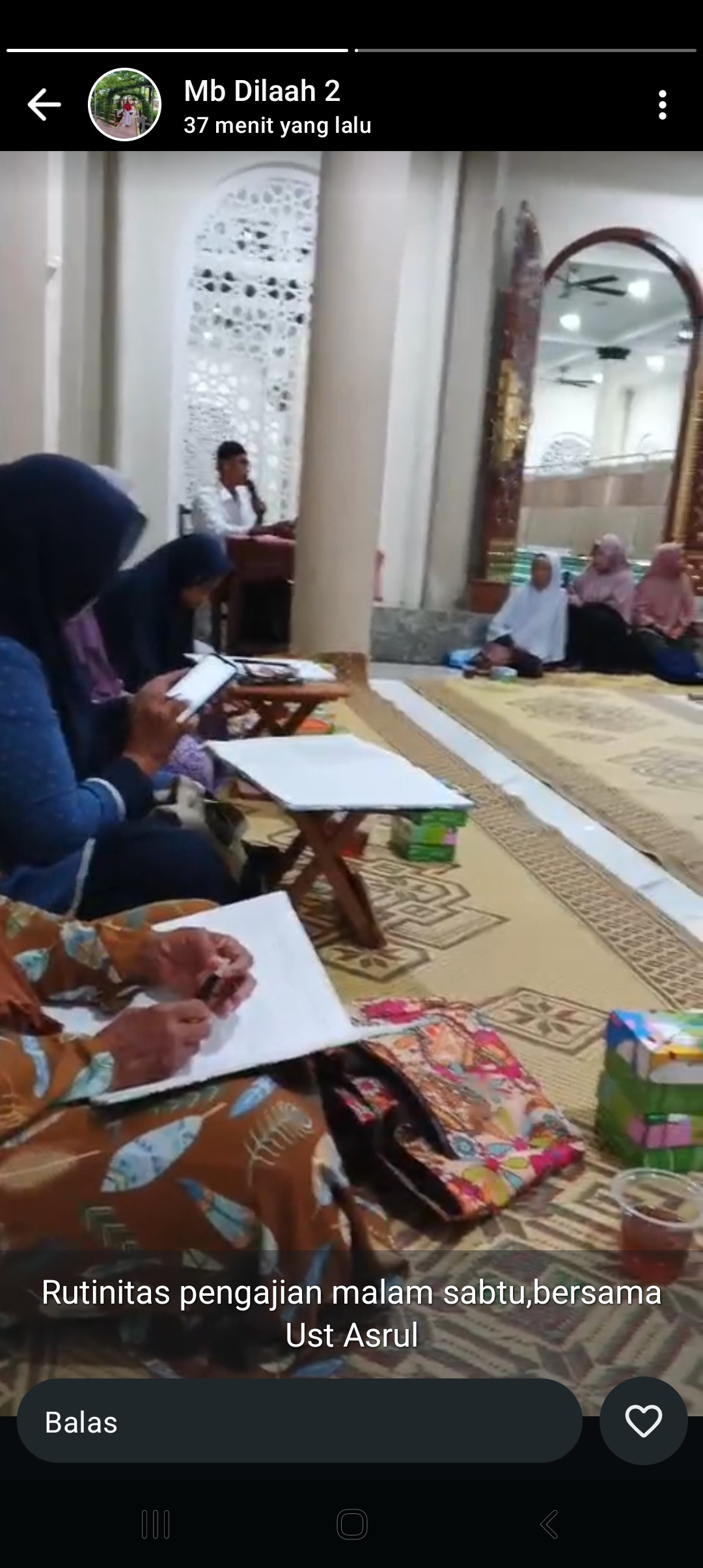 Pengajian rutin malam sabtu ibu2 warga krajan