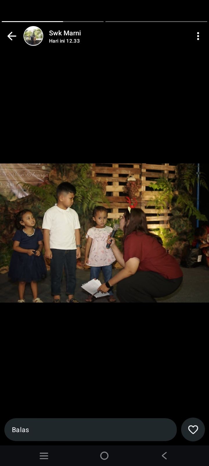 Lomba nyanyi anak pada perayaan natal umat kristiani dusun sawahan kidul
