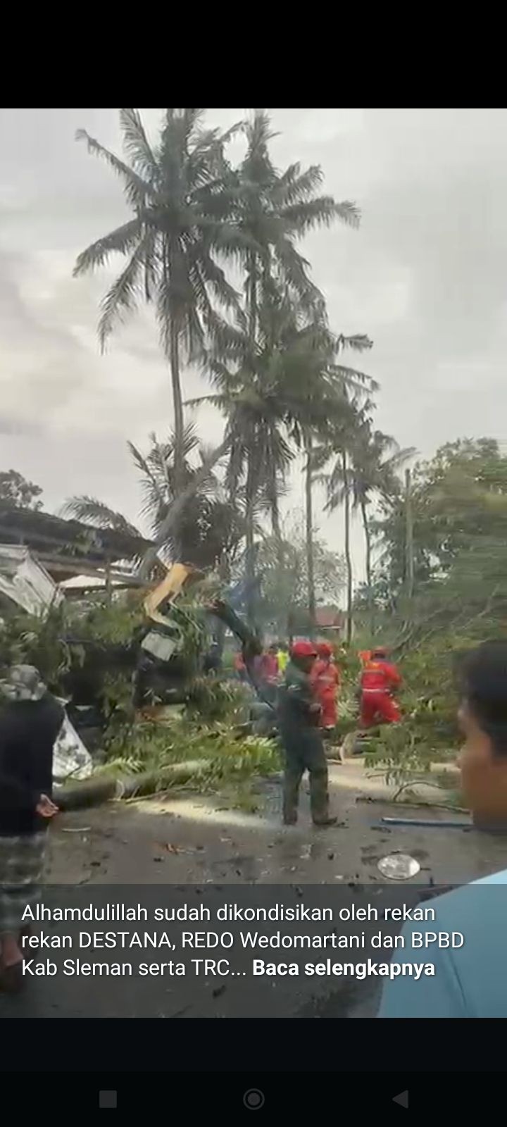 Gotong royong pasca pohon tumbang para relawan dan warga gedongan lor