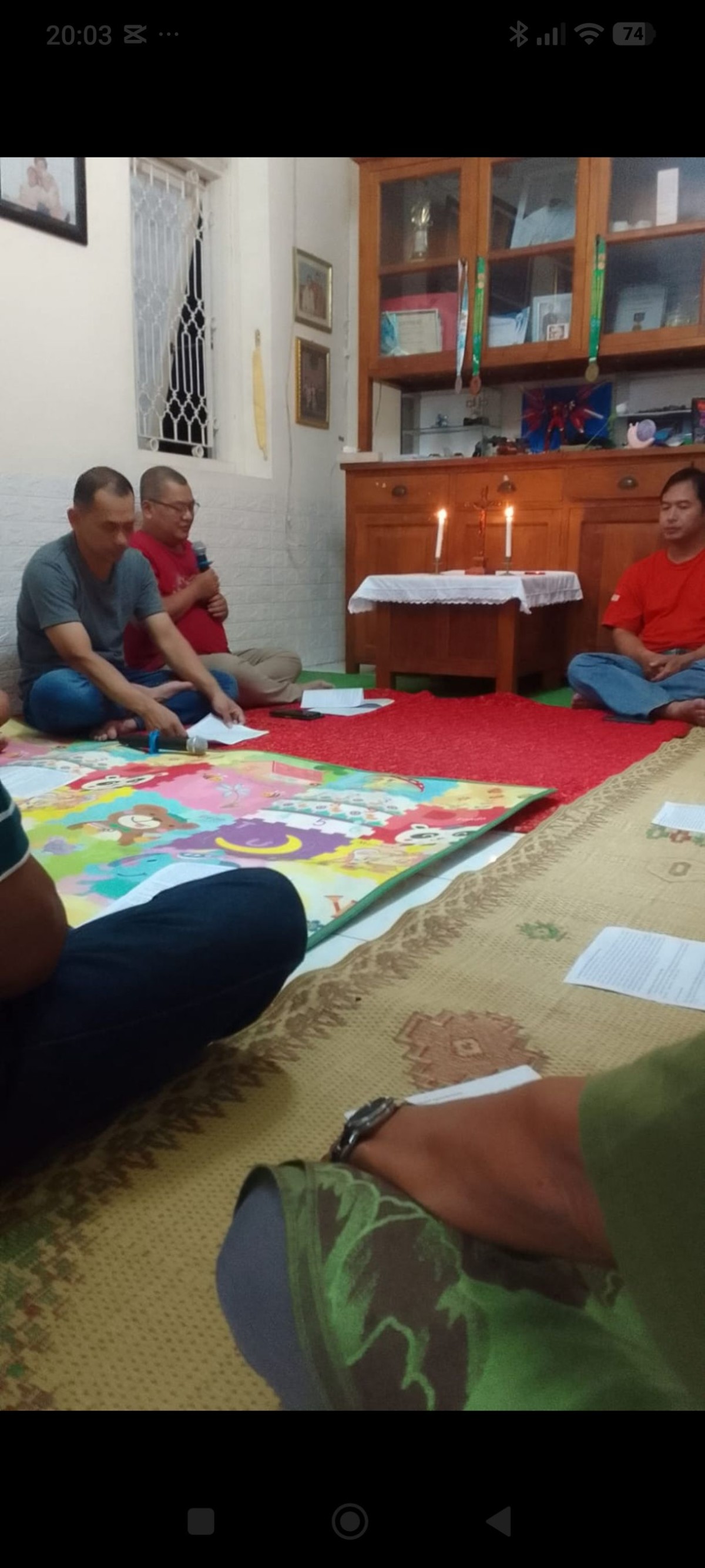 Doa bersama lingk Yustinus d Rumah Bpk Agus Wibowo Rt 01 Babadan
