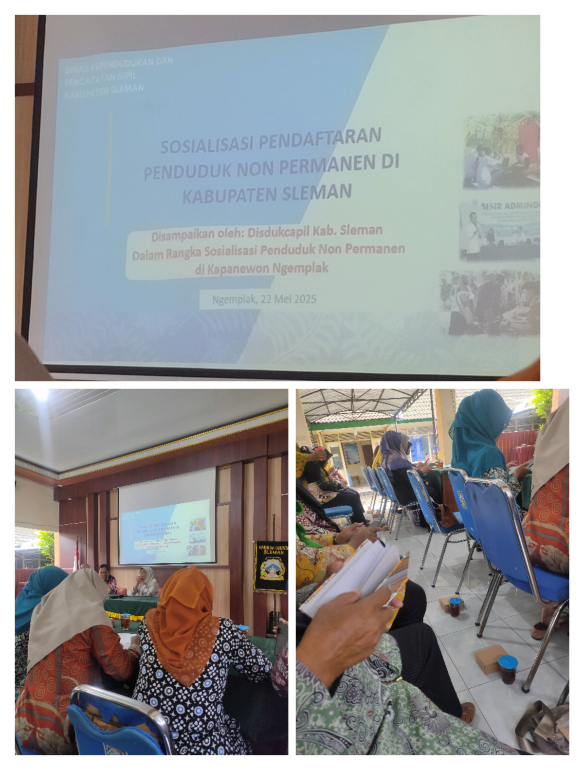 sosialisasi pendaftaran penduduk non permanen diikuti kader dusun Tanjung